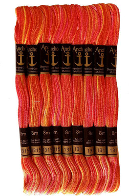 Quickcollection Cotton Anchor Thread Skeins Stitched Embroidery/Long Stranded Shade 1315 Thread(8 m Pack of25)