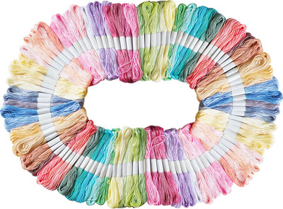 ZOOHI Cotton Embroidery Skeins Floss Sewing Kit Combo Pack (Each colour 1 piece) Thread(7.5 m Pack of100)