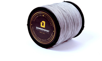 DAMODARAM 2mm Nylon Macrame Thread Cord For Art Craft & DIY Projects (Light Grey) Thread(100 m Pack of1)
