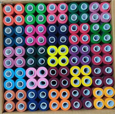TOREX TOREX 2 ply polyester sewing and stitching box L-1 Ladies Multicolor Thread(300 m Pack of100)