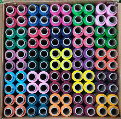 TOREX 3 ply polyester sewing thread set of 25 shades of multicolor Thread(150 m Pack of100)