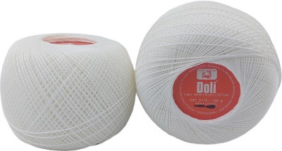 ARTPARASITE Doli Embroidery Crochet Thread Cotton Yarn for Knitting Craft Making 100 Grams Thread(400 m Pack of2)