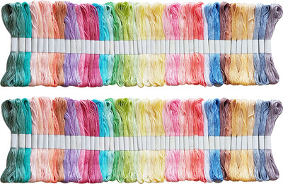 ZOOHI Cotton Embroidery Skeins Floss Sewing Kit Combo Pack Kit Thread(7.5 m Pack of100)