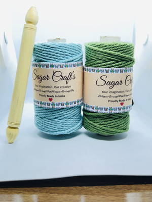 SAGARCRAFT Water Blue, Lef Green Thread(20 m Pack of1)