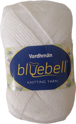 ARTPARASITE Vardhman Bluebell Wool Knitting Ball Hand Knitting Wool Yarn 100 Grams White Thread(300 m Pack of1)