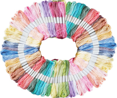 ANWALA MARKA Embroidery skeins, for cross stitch, Pastel color 100 pcs, Each color 2 pcs Thread(7.5 m Pack of100)