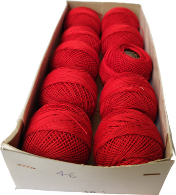Quickcollection Redrose Thread Cotton Embroidery Balls (Dn No. 46) Thread(90 m Pack of10)