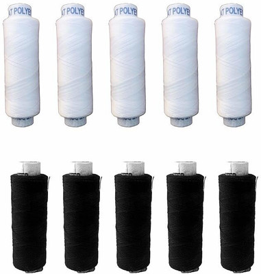 EFS White Black Thread(180 m Pack of10)