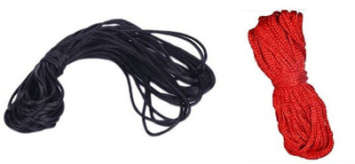 LightZone Slik Dhaga, Red & Black Thread, Nazar Dhaga -Combo 10 Mtr Thread(10 m Pack of2)