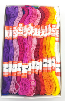 ARTPARASITE Doli Embroidery Thread Cotton Assorted Floss Embroidery Thread Cross Stitch Thread(8 m Pack of50)