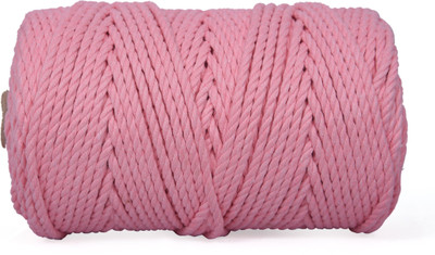 Dk Craft Touch Baby Pink 5mm (50m) Twisted Macrame Cotton Thread/Cord Roll For Craft Work