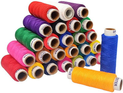 RIANZ 25 Pcs Sewing Thread Spun Polyester Yarn Thread(300 m Pack of25)