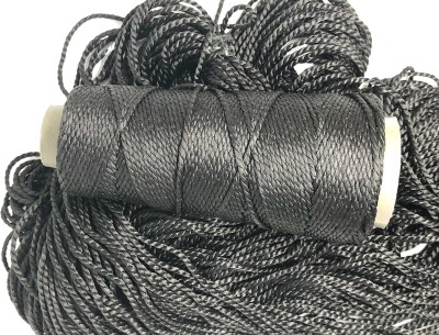 Knitsilk 2 ply Mulberry Silk Yarn in Cones-Black Thread(69 m Pack of1)