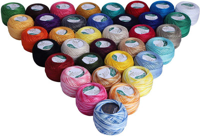 ARTPARASITE 40 Pieces Crochet Cotton Pearl Threads Cotton Crochet Thread in Assorted Thread(85 m Pack of1)