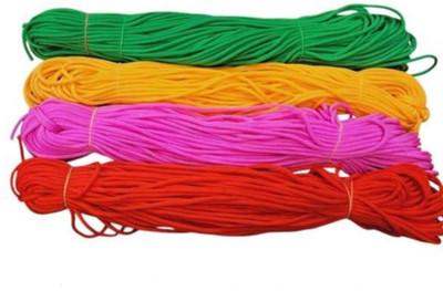 KHUSHA CREATIONS Macrame Dori 10 Metre Each :Total 40 metre, Red,Pink,Yellow,Green Thread(10 m Pack of4)