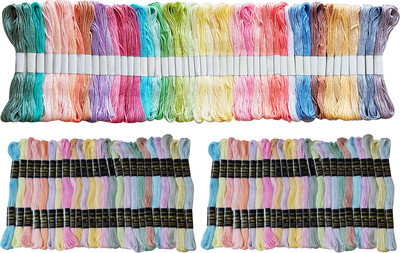ZOOHI Cotton Embroidery Skeins Floss Sewing Kit Combo Pack (50 - 50 Each) Thread(7.5 m Pack of100)