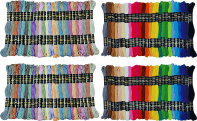 ZOOHI Cotton Embroidery Skeins Floss Sewing Kit Combo Pack Thread(7.5 m Pack of100)