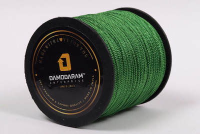 DAMODARAM 2mm Nylon Macrame Thread Cord For Art Craft & DIY Projects (Green) Thread(100 m Pack of1)