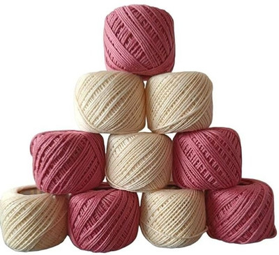 Lipsa Enterprise Dark Pink + Cream Thread(30 m Pack of10)