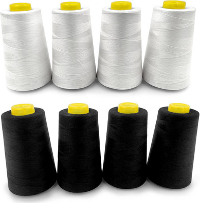 REALMARA 4Black4White Thread(3000 m Pack of8)