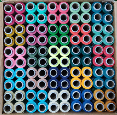 TOREX TOREX® Polyester Sewing & Stitching 24 Shade of Multicolored In Box L-4 Thread Thread(150 m Pack of100)