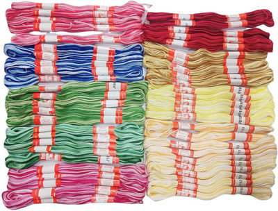 ARTPARASITE Doli Embroidery Thread Cotton Assorted Floss Embroidery Thread Cross Stitch Thread(8 m Pack of50)
