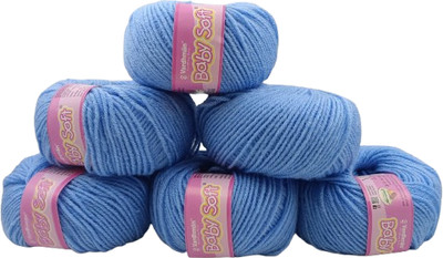 ARTPARASITE Vardhman Baby Soft Thin 4ply Knitting Wool Ball 25 Gram Each yarn Hand Knitting Thread(87 m Pack of6)