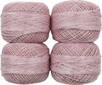 Hunny - Bunch Metallic Crochet Mercerised Cotton Shining Thread/Yarn Ball (Shade : 1050) Thread(100 m Pack of4)