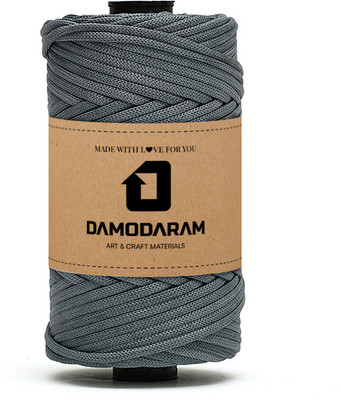 DAMODARAM 3mm PP Macrame Thread Cord Dori For Art Craft & DIY Projects (50 MTR, Dark Grey) Thread(50 m Pack of1)