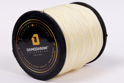 DAMODARAM 2mm Nylon Macrame Thread Cord For Art Craft & DIY Projects (Cream Ivory) Thread(100 m Pack of1)