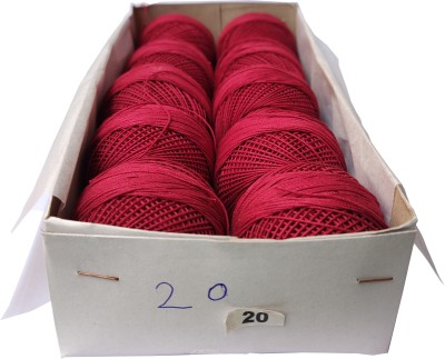 Quickcollection Redrose Thread Cotton Embroidery Balls (Dn No. 20) Thread(90 m Pack of10)