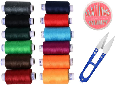 Clezaro Multicolor Thread(300 m Pack of18)