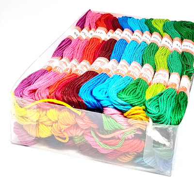 ARTPARASITE Doli Embroidery Thread Cotton Assorted Floss Embroidery Thread Cross Stitch Thread(8 m Pack of50)