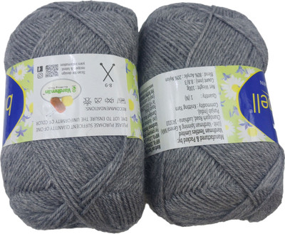 ARTPARASITE Vardhman Bluebell Wool Knitting Ball Hand Knittin Wool Yarn 100Gm Thread Grey Thread(300 m Pack of2)