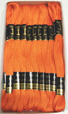 ANCHOR orange Thread(8 m Pack of15)