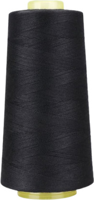 Hunny - Bunch Spun Polyester Overlocking Thread Black Thread(5000 m Pack of1)
