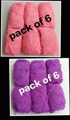 JOEJOE Baby pink - 6 & Purple - 6 Thread(100 m Pack of12)