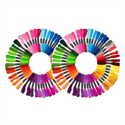 ANWALA MARKA Embroidery skeins, for cross stitch, Bright shade 100 pcs each color 2 pcs Thread(7.5 m Pack of100)
