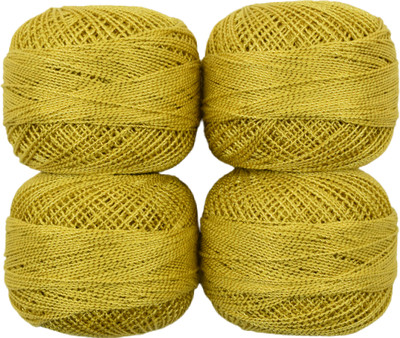Hunny - Bunch Metallic Crochet Mercerised Cotton Shining Thread/Yarn Ball (Shade : 3290) Thread(100 m Pack of4)