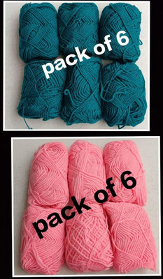 JOEJOE Rama - 6 & Baby Pink - 6 Thread(100 m Pack of12)