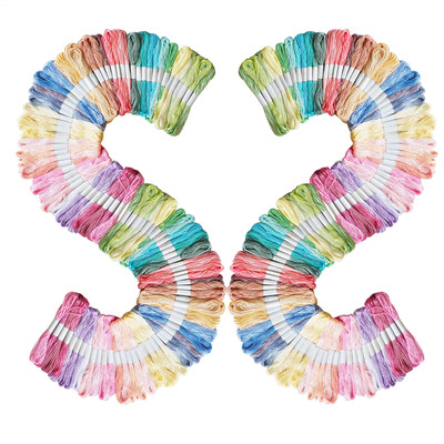 ANWALA MARKA Embroidery skeins, for cross stitch, Pastel Each color 2 pcs Thread(7.5 m Pack of100)