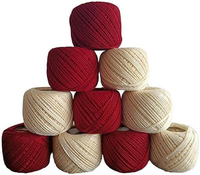 Elexiq Maroon + Cream Thread(30 m Pack of10)