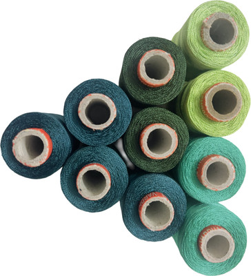 RiansCart Green Thread(300 m Pack of10)