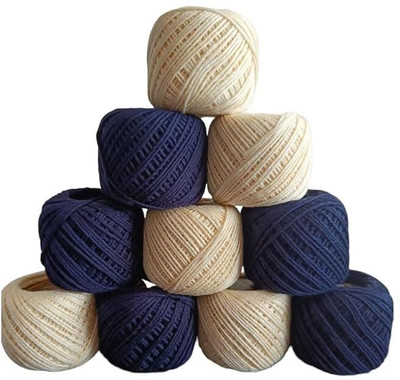 Elexiq Navy Blue + CREAM Thread(30 m Pack of10)