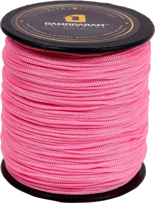 DAMODARAM 1mm Nylon Macrame Thread Cord Dori For Art Craft & DIY Projects (Pink) Thread(100 m Pack of1)