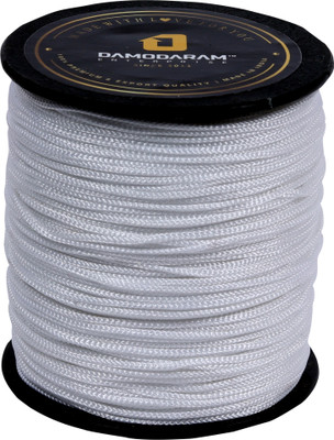 DAMODARAM 1mm Nylon Macrame Thread Cord Dori For Art Craft & DIY Projects (White) Thread(100 m Pack of1)