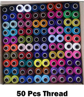 NEWBOOKEY Multicolor Thread(150 m Pack of50)