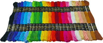 DOMICK Embroidery Thread Floss Skeins 7.5 Meter 6 Ply, 25 Color 50 pcs Main shade Thread(7.5 m Pack of50)