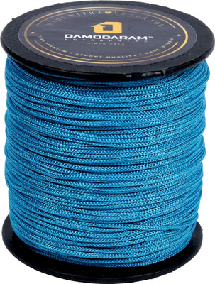 DAMODARAM 1mm Nylon Macrame Thread Cord For Art Craft & DIY Projects (100 MTR Firozi Blue) Thread(100 m Pack of1)
