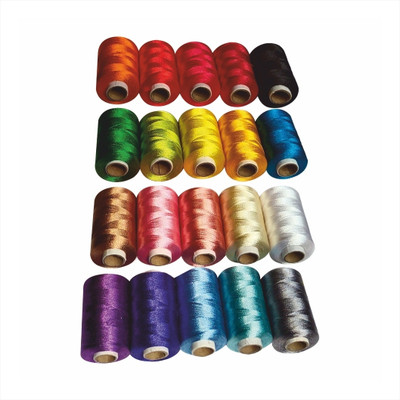 Madari Joker Polyester Silk Rasham Dhaga, Embroidery Jewellery Tassel Making Crafts, Shiny Soft Thread(900 m Pack of20)